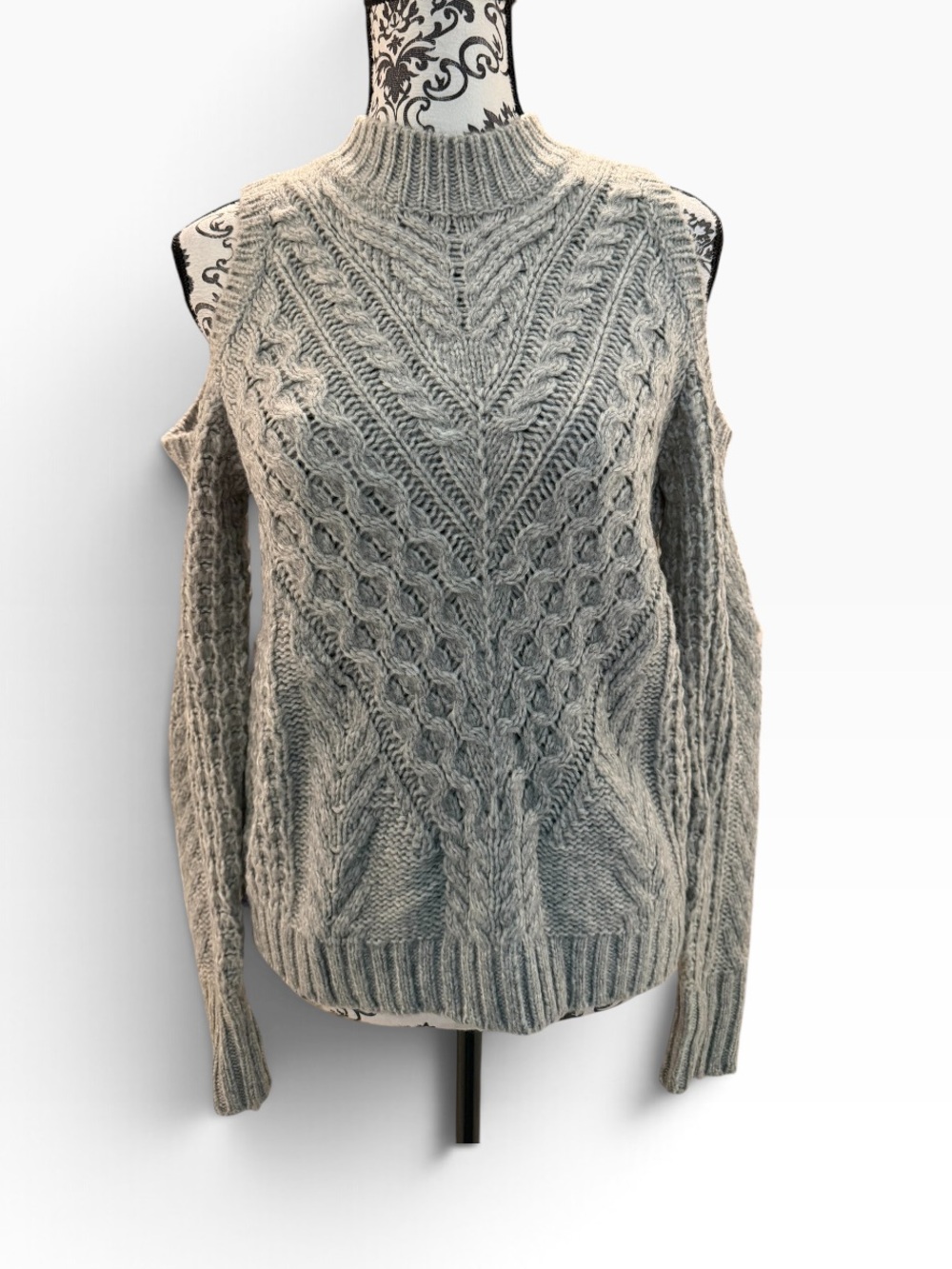 Express Cold Shoulder Cable Knit Sweater